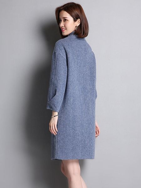 

women's wool & blends 2021 female jacket spring korean alpaka long coat women double-faced coats abrigos mujer elegante qbl-8718 kj4158, Black