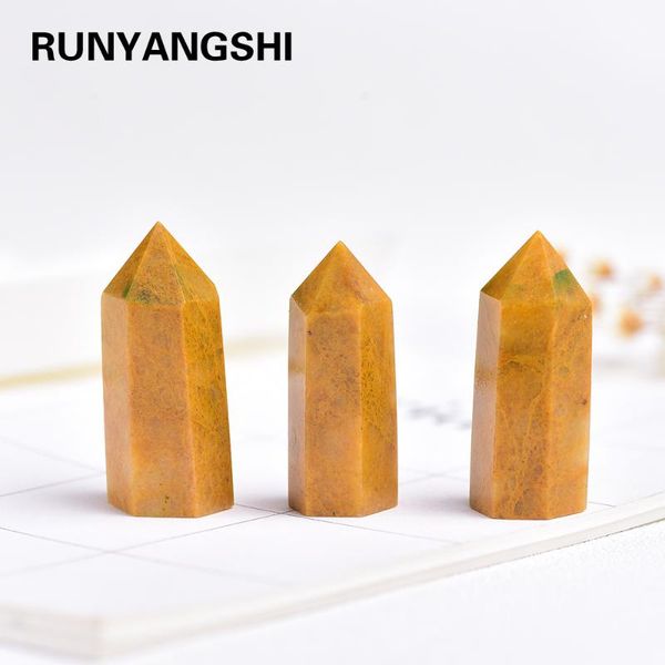 

decorative objects & figurines 35-45mm natural yellow aventurine quartz crystal wand point healing mineral stone collection dec