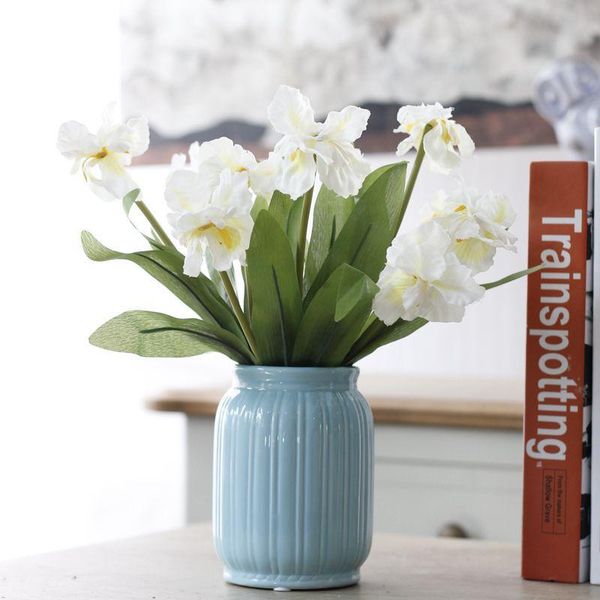 

decorative flowers & wreaths 1pc iris flower fake bouquet for diy home store table decoration ornament floral arrangement material