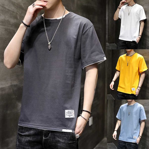 

sleeve summer half short t-shirt men's fashion brand couple's solid color cloth national base shirt loose pure, White;black