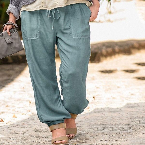 

women's plus size jogger chinos pocket solid color casual casual daily natural full length fall summer blue gray khaki l xl  3xl / c, Black