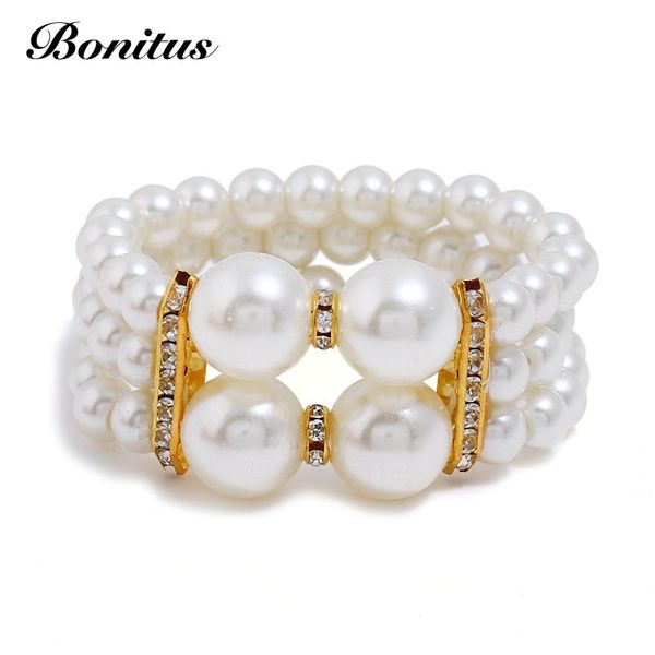 

[bonitus jewelry]2021arrival fashion design multilayer charm bracelet bangles plastic jewelry bead for women 07b4120 bangle, Black
