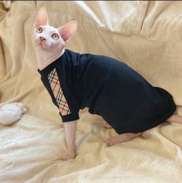 

pet cat clothes sphinx hairless devon rex handsome t-shirt soft pure cotton clothing for cats kitten kitty coat jacket costumes