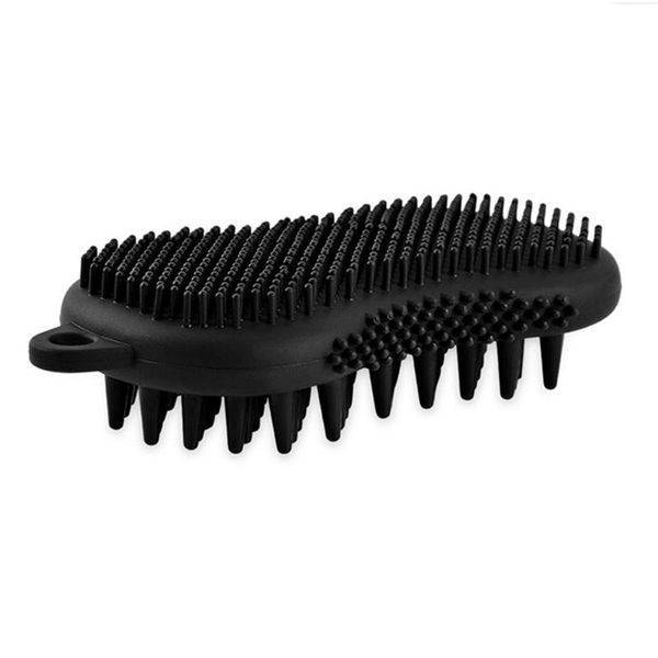 

hair brushes scalp massager shampoo brush exfoliating silicone bath body c1ff, Silver