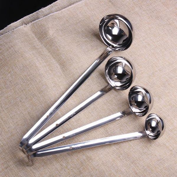 

spoons 4pcs/1set stainless steel soup ladle 2 ounce 4 6 8 kitchen fping