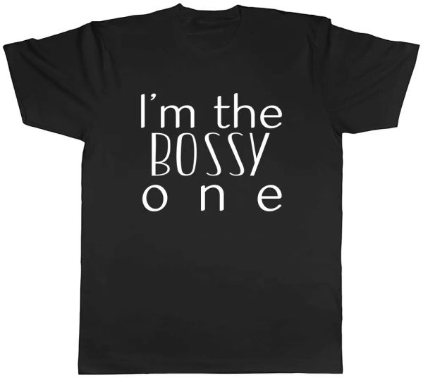 

i'm the bossy one mens t-shirt tee, White;black