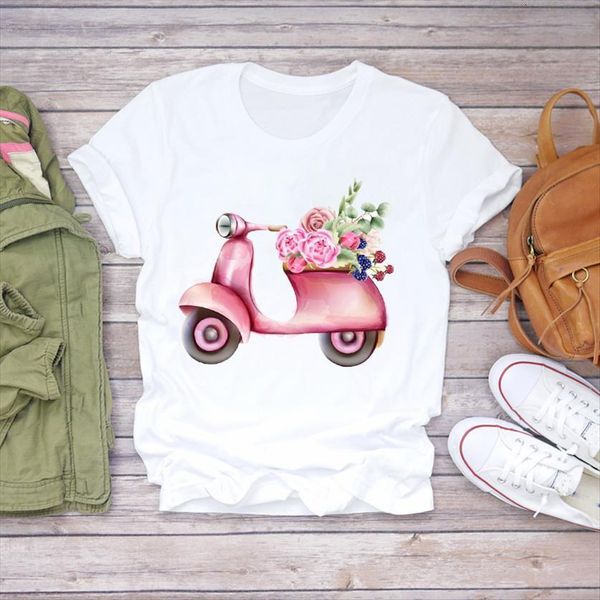 

watercolor floral flower 90s women t shirts fashion print graphic female tee, White