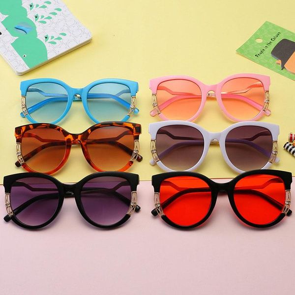 

fashion luxury hollow round sunglasses for children boys girls classic retro outdoor travel uv400 baby kids sun glasses shades, Blue