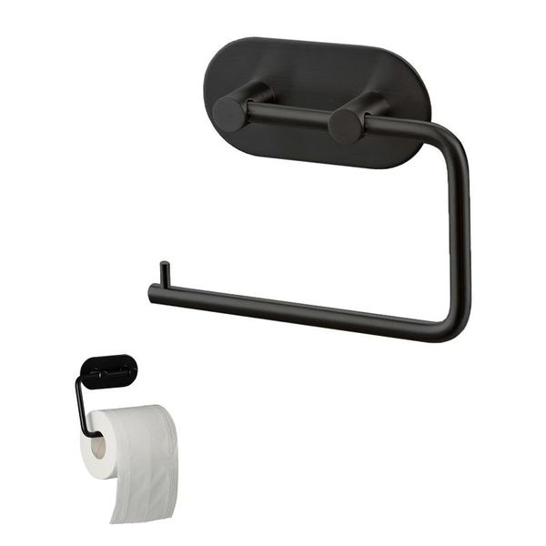 

toilet paper holders roll holder tissue rack wall mounted bathroom kitchen punch-hook modern black hanger