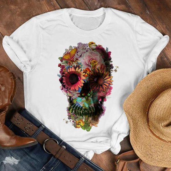 

men lady skull short sleeve autumn fall cute 90s fashion shirt clothes mens female print t tee graphic, White;black