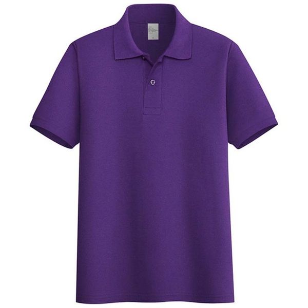

men's short sved polo, button cloth, purple, large, wrinkle ristant, suitable for summer, 2020, White;black