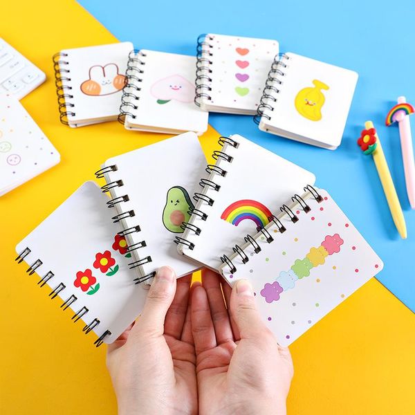 

notepads a7 mini cute notebook kawaii note books student writing book kids portable pocket girl notes cartoon diary simple handbook, Purple;pink