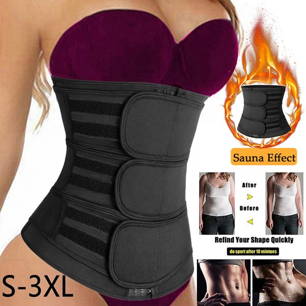 

women's neoprene sweat waist trainer corset trimmer belt for women weight loss waist cincher shaper slimming belt shapewear, Black;white