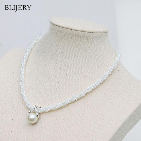

women charm pendant chain choker crystal pearl statement chokers necklaces fasion wedding party jewelry gifts, Golden;silver