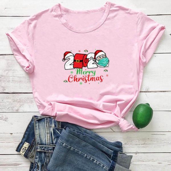 

women's t-shirt 2021 merry christmas ladies santa claus graphics interesting aesthetic camiseta mujer fashion cotton woman, White