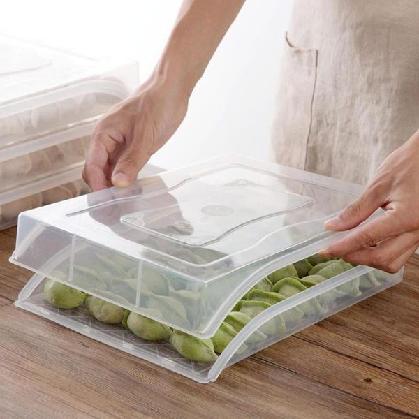 

storage bottles & jars kitchen containers dumplings box refrigerator organizer pp clear case with lid keep fresh