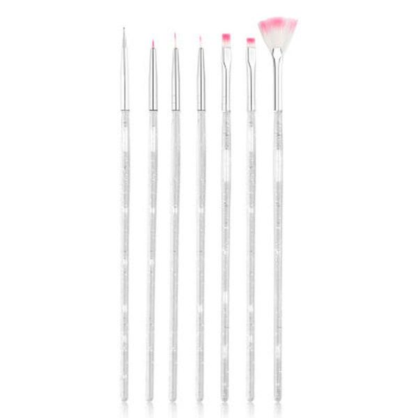 

nail art kits polish brush set of 7 painting line pen light treatment drilling fan shaped