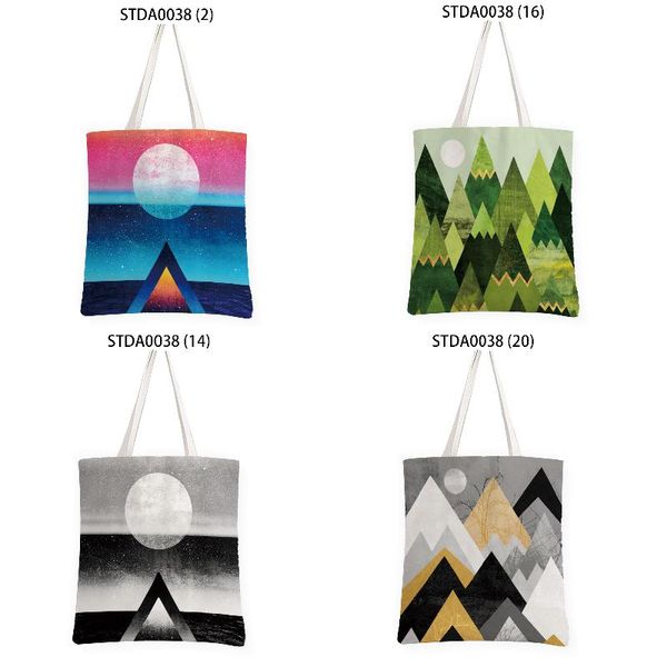 

storage bags colorful geometric stripes mountain tree women's beach bag closet organizer lunch in the maternity handbag home