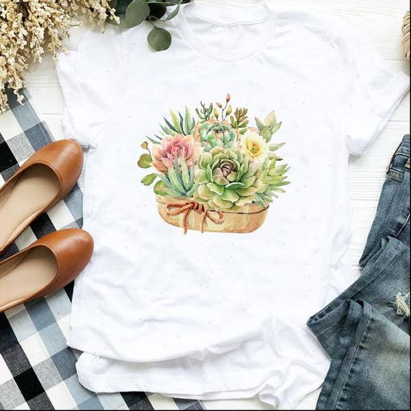 

plant beach cute flower womens t shirts love fashion 90s clothing tee clothes graphic, White