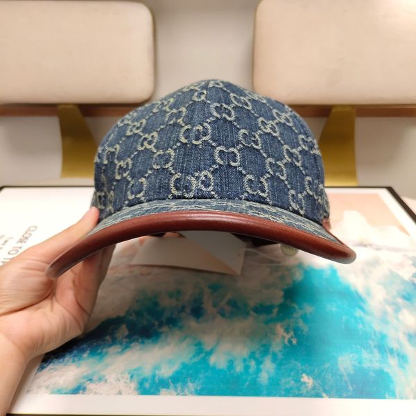 

luxury denim blue canvas hat classic brand men's and women's baseball ball, Blue;gray