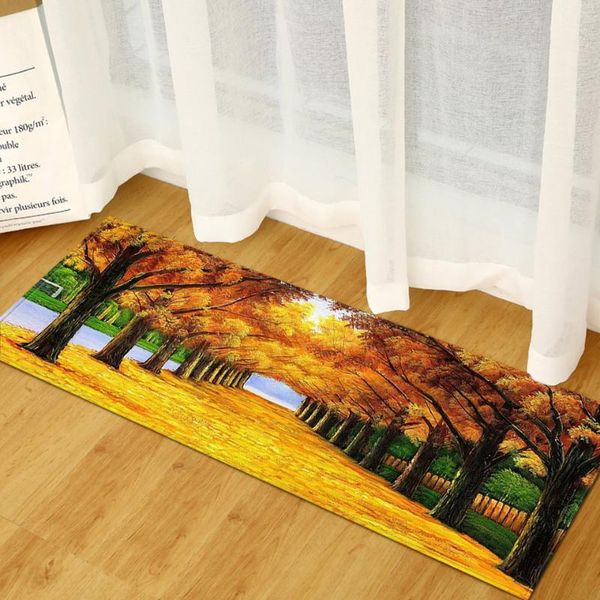 

carpets home bedroom floor mats flannel printed scenic pattern doormat hallway balcony carpet anti slip bathroom kitchen rug washable