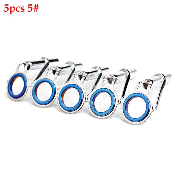 

boat fishing rods 5pcs/pack guide ring diy circle eye tackle stainless steel durable wear resistant rod professional tip parts repair kit
