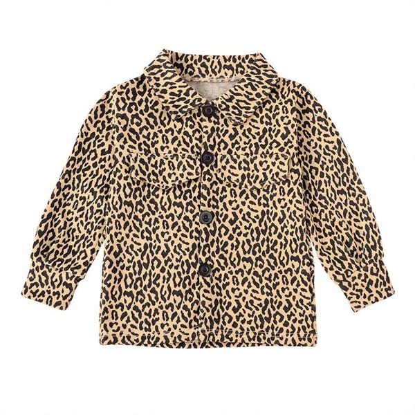 

jackets autumn children coat leopard print kids button garment girls outwear, Blue;gray