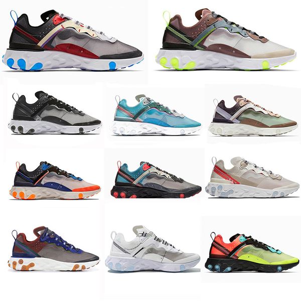 

2021 fashion epic react vision element 55 87 mens womens running shoes pn dust triple black white outdoor sports trainers sneakers