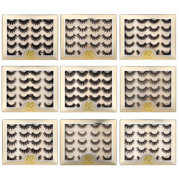 

5/10 pairs natural long false eyelashes fluffy dramatic 3d mink lashes soft fake eyelash extension makeup