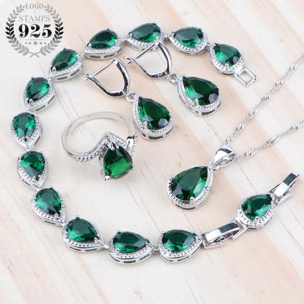 

wedding jewelry sets zirconia women costume 925 sterling silver bridal pendant earrings rings bracelet necklace gift box, Slivery;golden