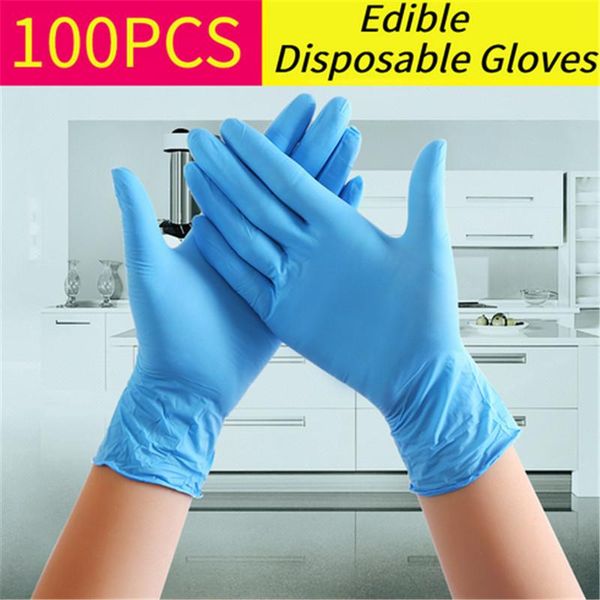 

disposable gloves 100pcs latex nitrile rubber kitchen dishwashing work left and right hand universal #p13