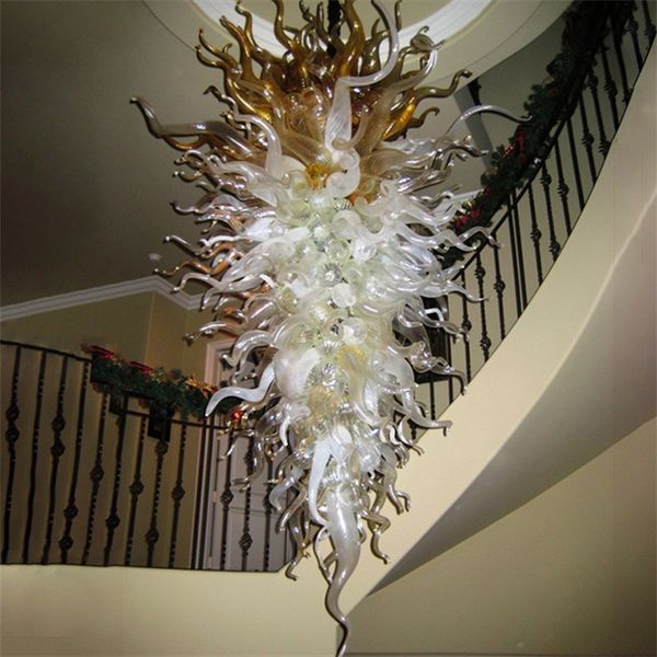 Zeitgenössische Pendelleuchten, B60 x H150 cm, Kronleuchter aus 100 % mundgeblasenem Muranoglas für Wohnzimmerbeleuchtung, Kunst-Kronleuchter