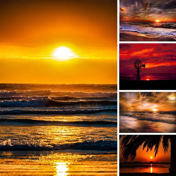 

diamond painting 5d diy sunset landscape sea view full square/round embroidery cross stitch kit home decoration
