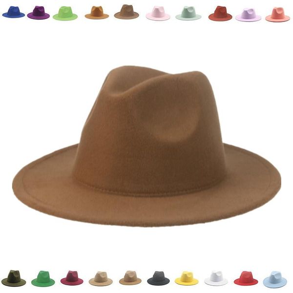 

berets hats for women luxury fedora hat panama solid wide brim winter men vintage black white formal wedding sombrero hombre, Blue;gray