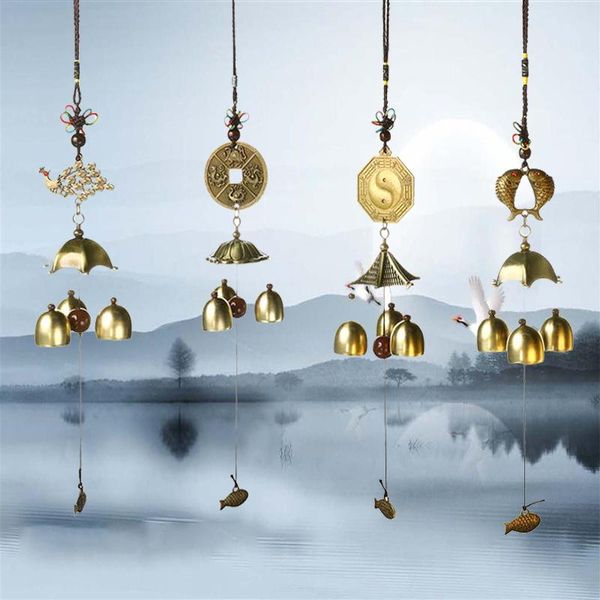 

decorative objects & figurines copper wind-bell metal wind chime hanging decoration pendant door pure bells feng shui decor