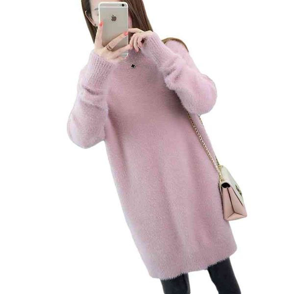 

women's sweaters korean winter half-turtleneck long women's dress loose knitted sweater solid fashion turtleneck high jumper ladie, White;black