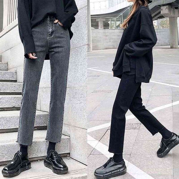

women's jeans slim high waisted plush for women spring capris casual straight pants risx, Blue