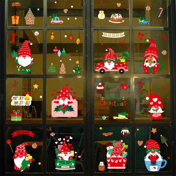 

wall stickers x7ab christmas double side printed decals 9pcs electrostatic sticker for xmas party home window door decoration pvc
