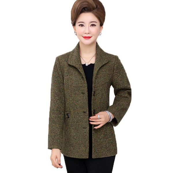 

women's jackets spring autumn jacket middle-aged and elderly women coat long-sleeved plus size outwear casual elegant mother overcoat, Black;brown