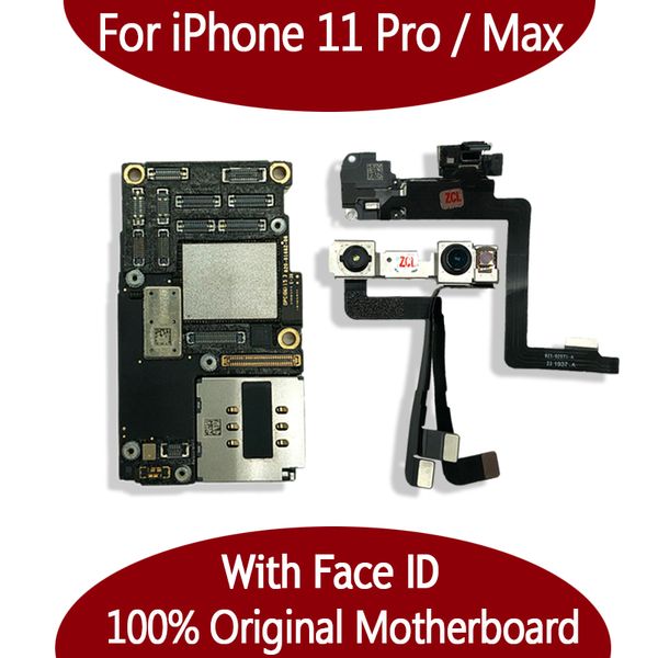 Placa-mãe original, 64gb, 256gb, para iphone 11 pro max, com identificação facial, ios, placa lógica, placa principal, limpa, icloud, desbloqueada