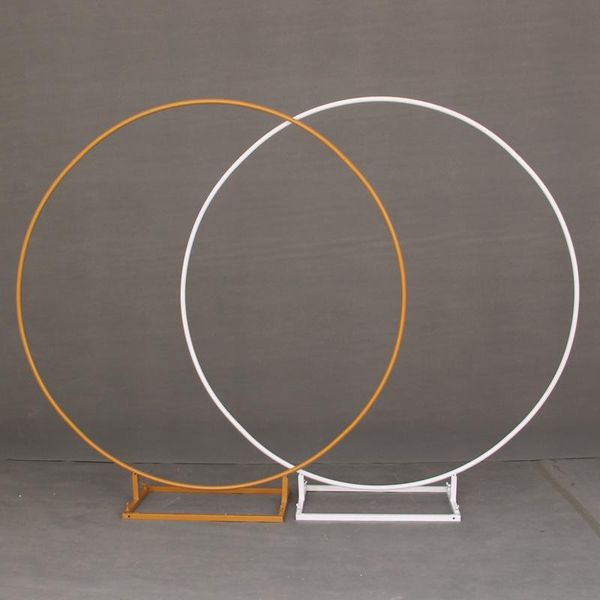 

party decoration 2pc circle wedding arch background wrought iron shelf decorative props diy round with frame