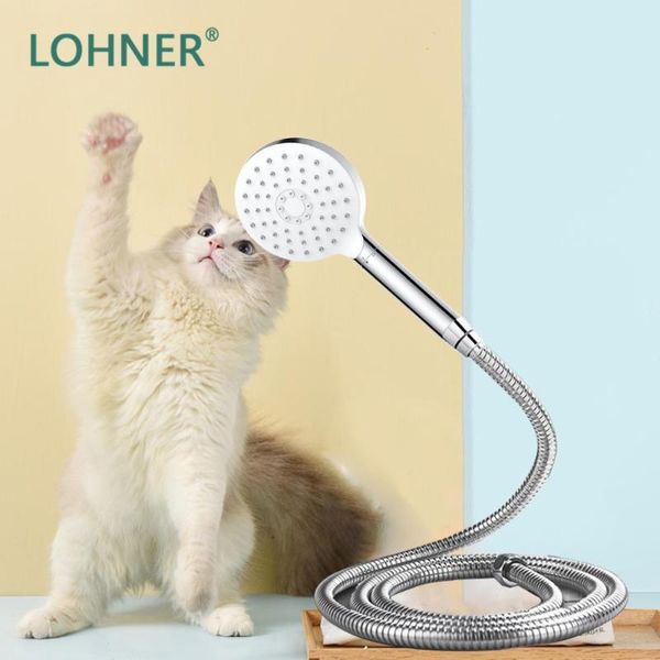 

lohner shower system set mirror rotating handheld high pressure 3 setting with hose flow rainfall showerhead bathroom sets