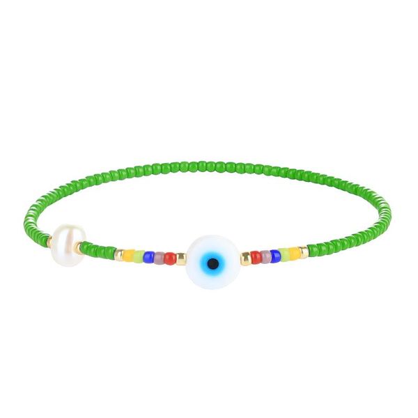 

charm bracelets kelitch 2021 miyuki green beaded evil eyes pearl jewelry bracelet for girls women gothic wholesale rosary kpop, Golden;silver