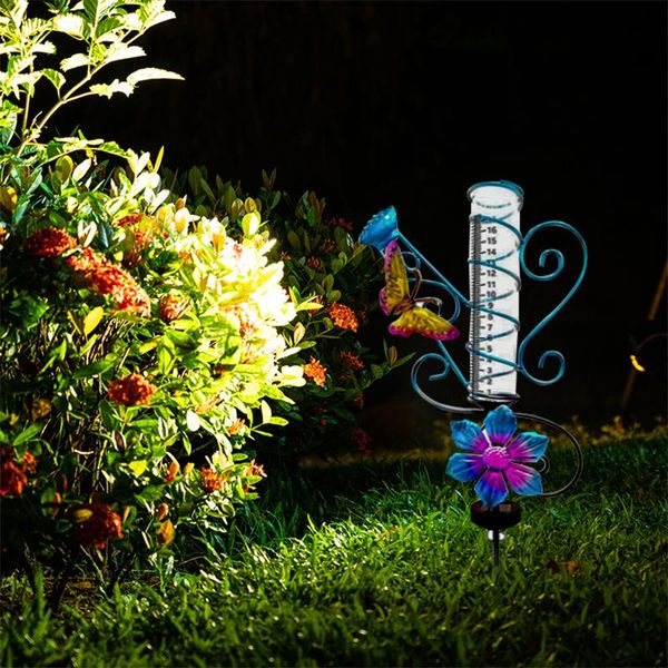 

watering equipments glass spiral rain gauge cast iron metal garden water measurement hanging decoration instrument