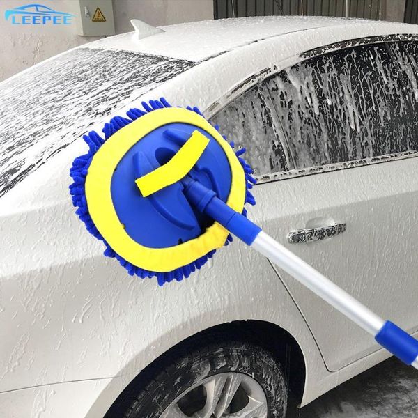 

car cleaning brush tools chenille broom telescoping long handle mop wash sponge