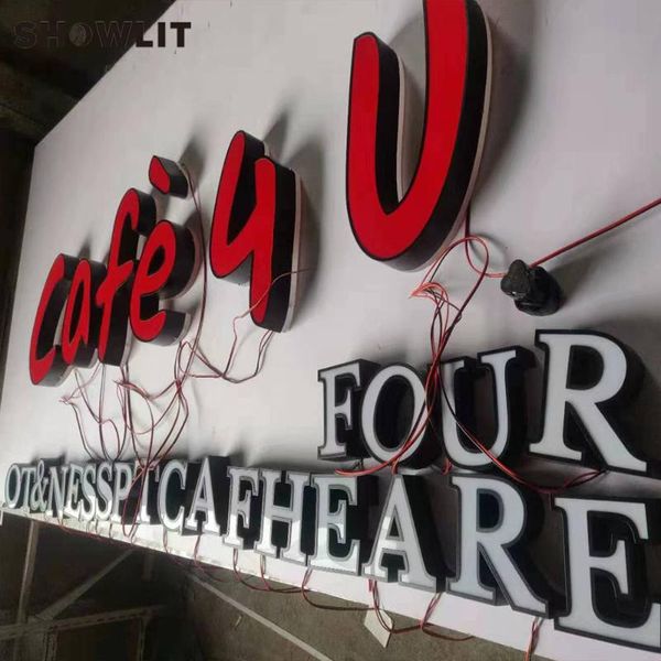 

led backlit channel letter sign red color lighting letters other door hardware