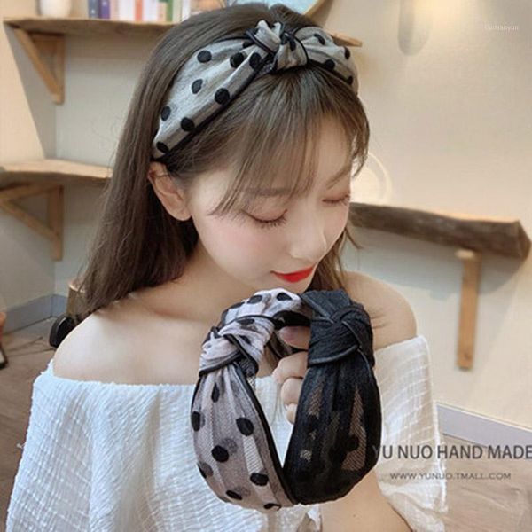 

fashion cute bow ears headband hairband for women girls fabric printing dot hair hoop band accessories headwear headdress1