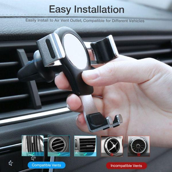 

gravity car phone holder air vent mount stand in no magnetic auto mobile smartphone support cell for 11 pro mounts & holders