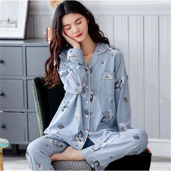 

women's sleepwear -3xl plus size pajamas women print loose sleepwear 100% cotton nightwear pijama long sleeve winter two piece set pyj, Black;red