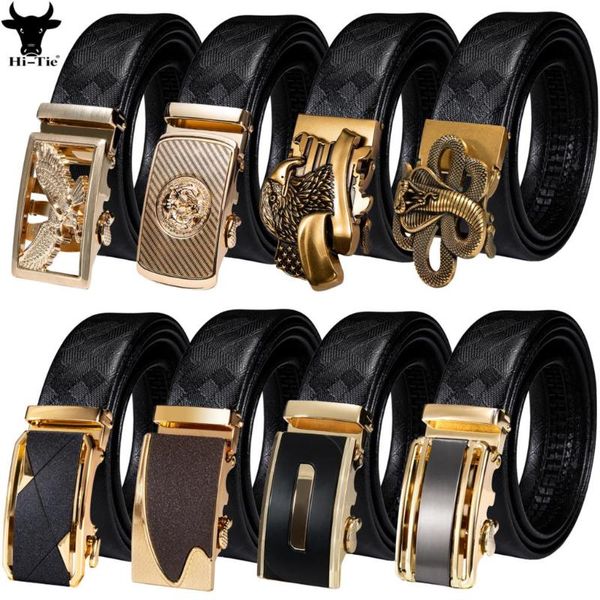 

belts luxury gold automatic buckles mens black genuine cowskin leather ratchet waistband for men dress jeans formal casual gift, Black;brown